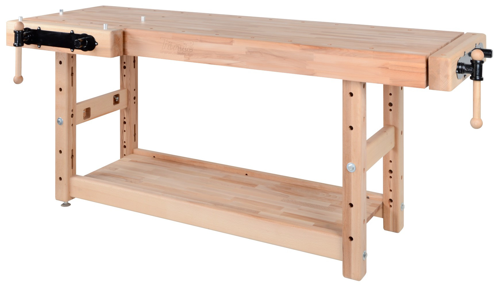 Banc de travail menuiserie 2000 mm - Hauteur 1100 mm - 2 étaux double broche