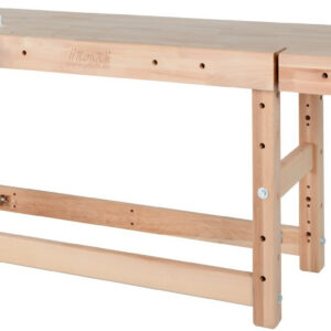 Plateau d’établi PLUS I - hêtre massif 2150 x 790 x 120 mm - 1 presse + 1 presse frontale - perçage 19 mm