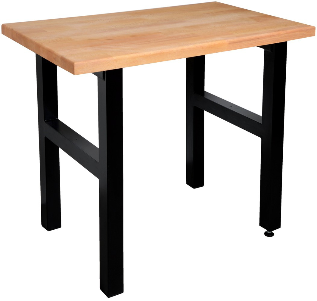 Table de travail Hobby 1000 mm - Établi bois hêtre massif et pieds acier