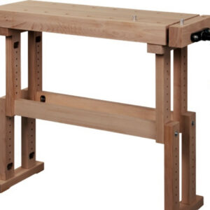 Établi Junior Senior réglable hêtre massif 1080 x 350 x 560-860 mm - 1 presse - perçage 19 mm