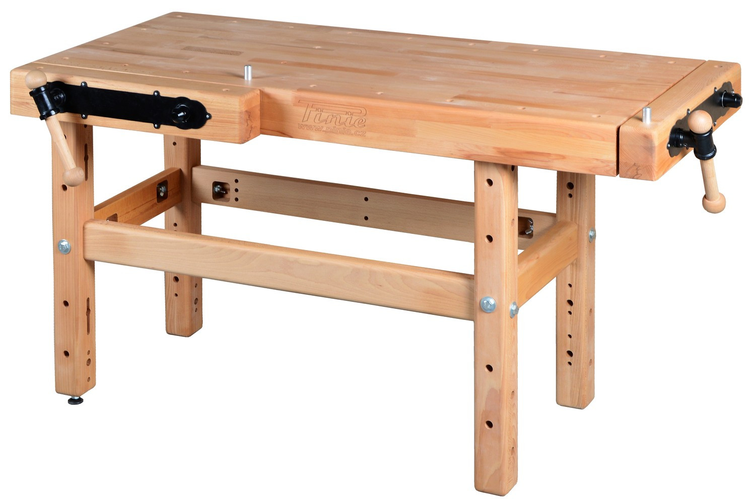 Établi menuiserie 1500 mm - Plateau hêtre 120 mm - 2 étaux double broche