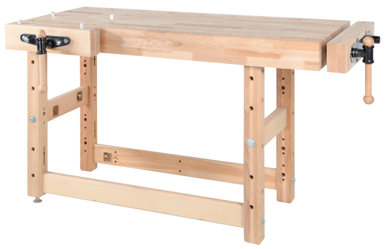 Établi menuiserie 1500 mm - Plateau hêtre 120 mm - Étaux double broche