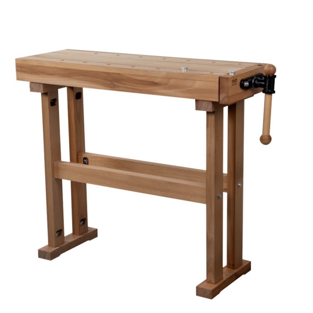 Établi - STARTER - hêtre massif 1190 x 630 x 860 mm - 2 presses - perçage 19 mm