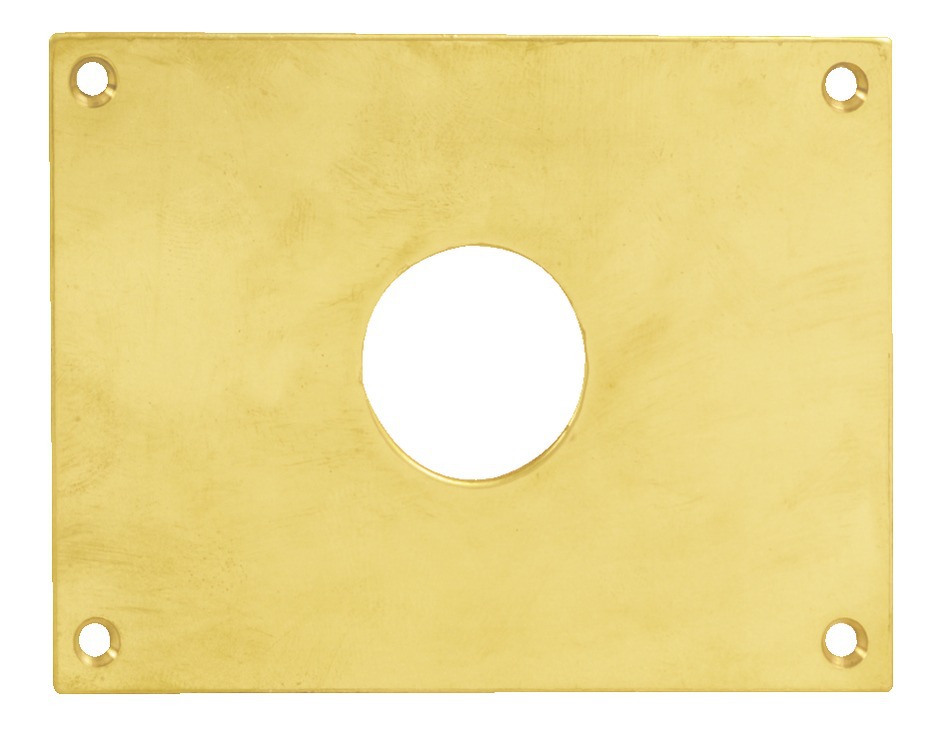 Plaque de propreté trou rond 34 laiton poli 160 x 90 mm HERACLES 251952-TR34