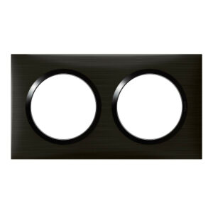 Plaque double Dooxie, LEGRAND, inox sombre brossé