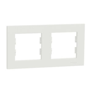 Plaque double horizontale Miluz, SCHNEIDER ELECTRIC, blanc