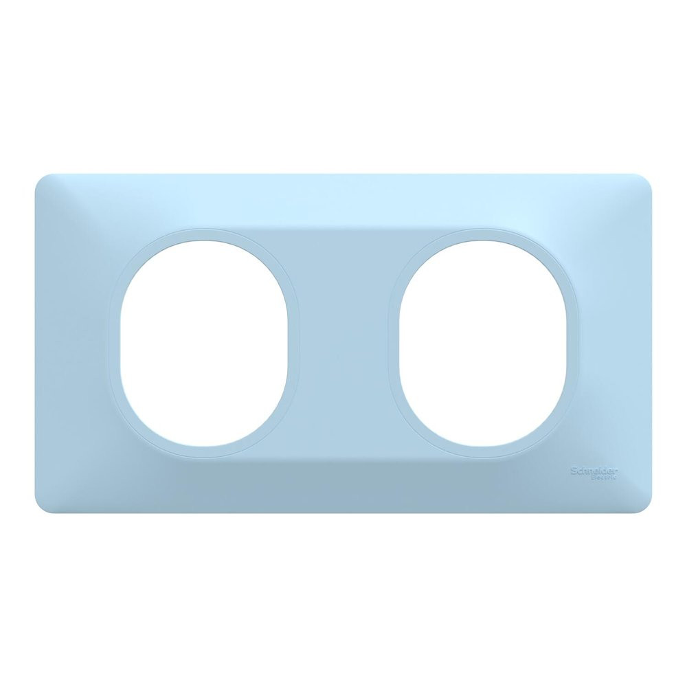Plaque double Ovalis, SCHNEIDER ELECTRIC, bleu azurin