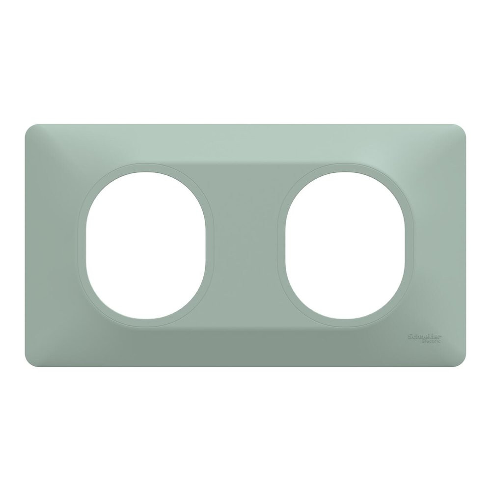 Plaque double Ovalis, SCHNEIDER ELECTRIC, sauge