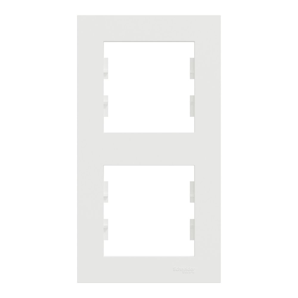 Plaque double verticale Miluz, SCHNEIDER ELECTRIC, blanc