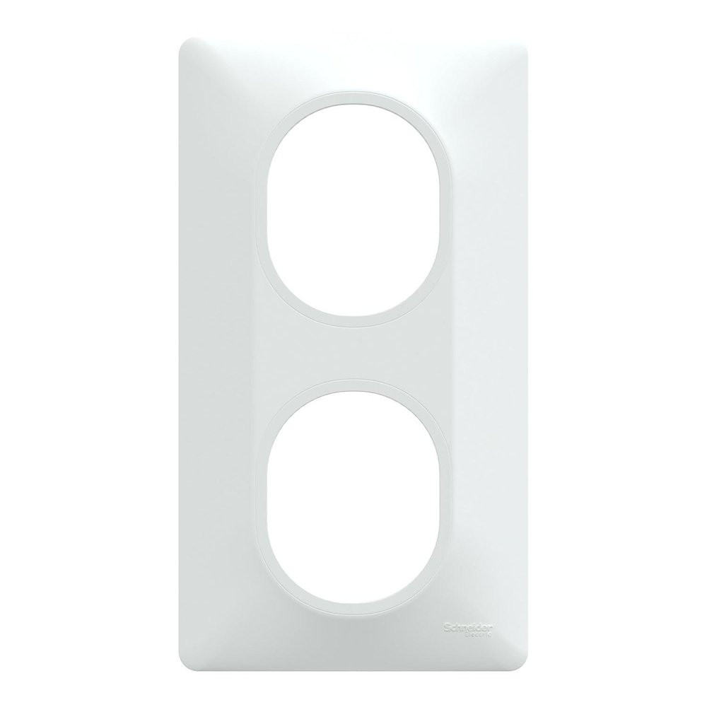 Plaque double verticale Ovalis, SCHNEIDER ELECTRIC, blanc