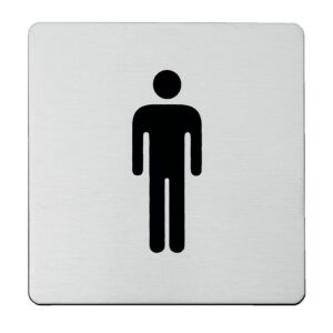 Plaque homme 120 x 120 mm adhésive aluminium argent DUVAL 66-0102-2302