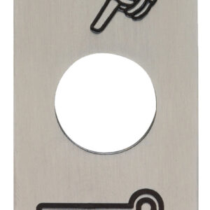 Plaque inox gravée symbole clé diametre 19 mm SEWOSY PBP19_3