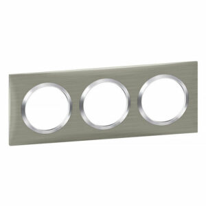 Plaque LEGRAND Dooxie 3 postes carré inox
