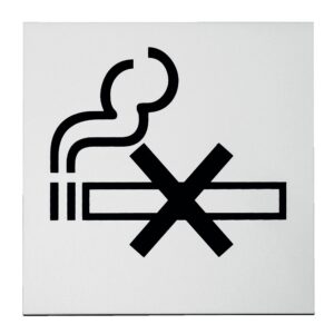 Plaque ne pas fumer 120 x 120 mm adhésive aluminium argent DUVAL 66-0102-2306