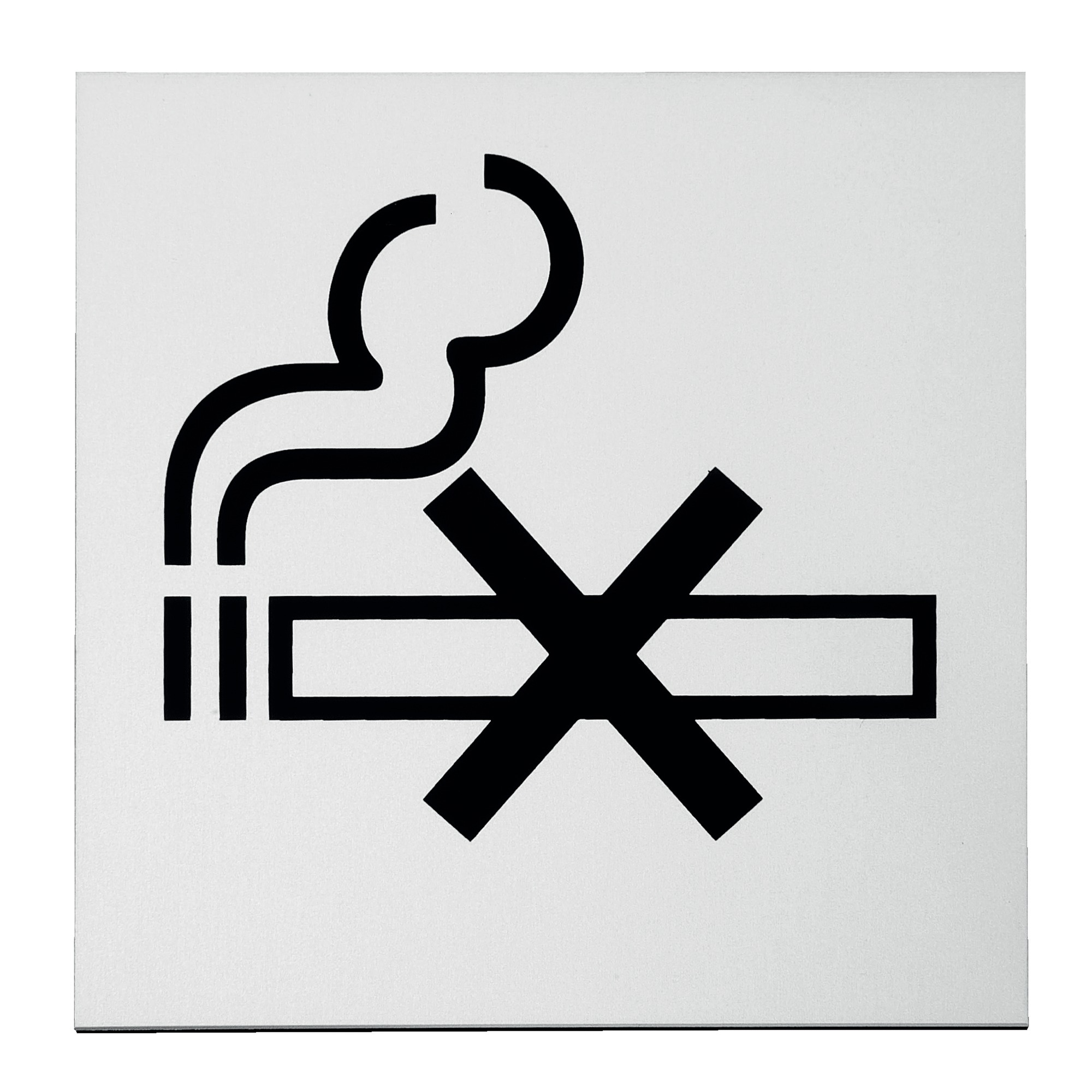Plaque ne pas fumer 120 x 120 mm adhésive aluminium argent DUVAL 66-0102-2306