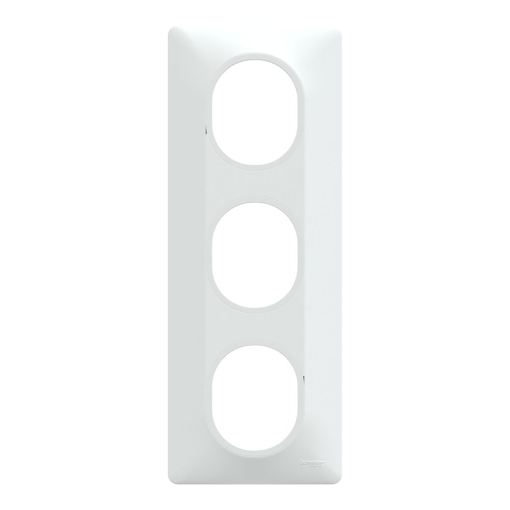Plaque triple verticale Ovalis, SCHNEIDER ELECTRIC, blanc