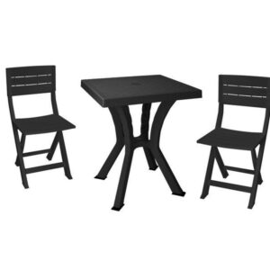 Table Rigoletto en polypropylène, 60 x 60 cm, anthracite