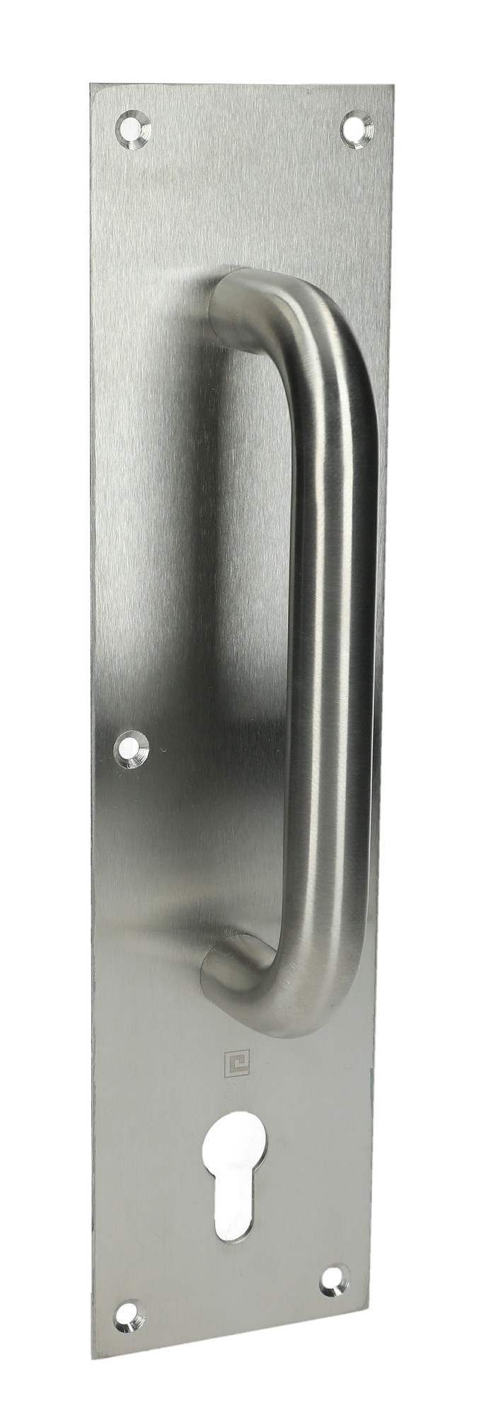 Poignée sur plaque tirage clé I inox brossé HERACLES B-INOX-PT902