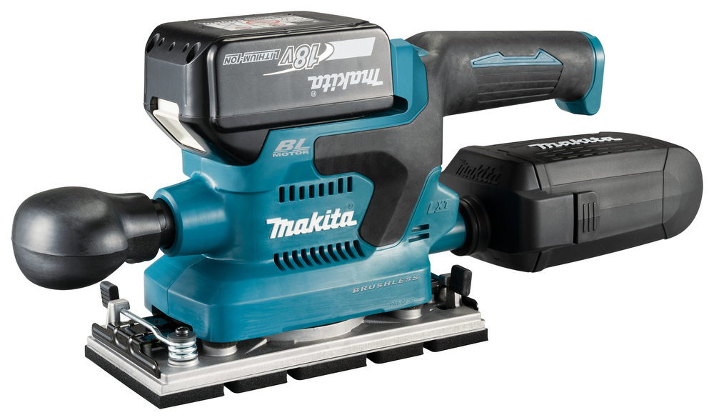 Ponceuse vibrante 18 V + 2 batteries 5 Ah + chargeur rapide + coffret MAKPAC MAKITA DBO380RTJ