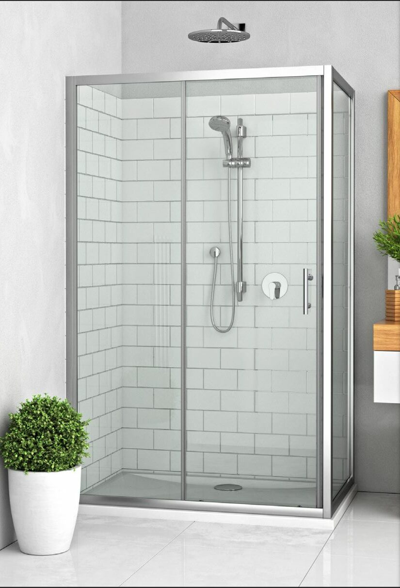 Porte coulissante Equi 137 - 140 cm chromé en verre claire ROTH 1406000039