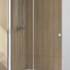 Porte coulissante SUPRA III C 140 cm blanc verre transparent KINEDO PA1542BTN