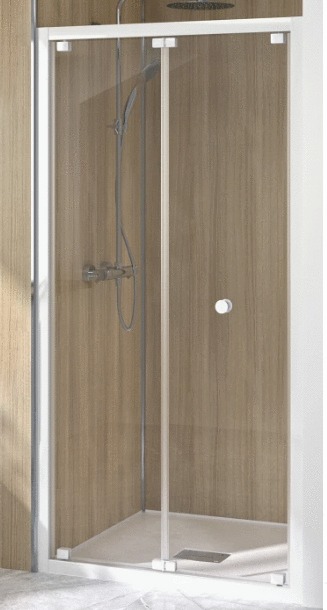 Porte de douche pliante SUPRA III S 90 cm avec profilé blanc KINEDO PA1561BTN