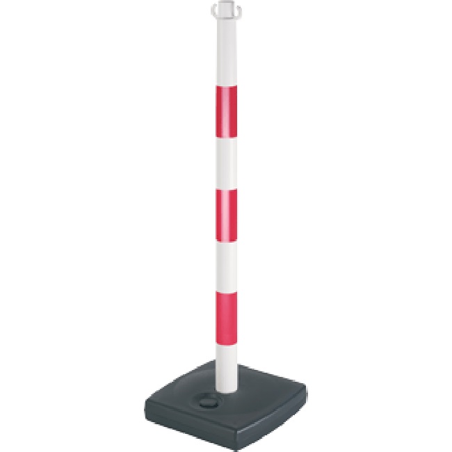 Poteau PVC 0,90 m Rouge/Blanc sur socle à lester 4 kg NOVAP 2001083