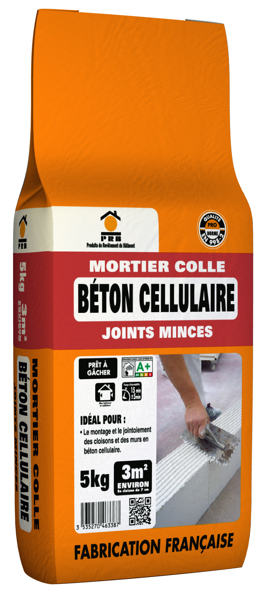 Mortier colle, poudre PRB blanc 5 kg