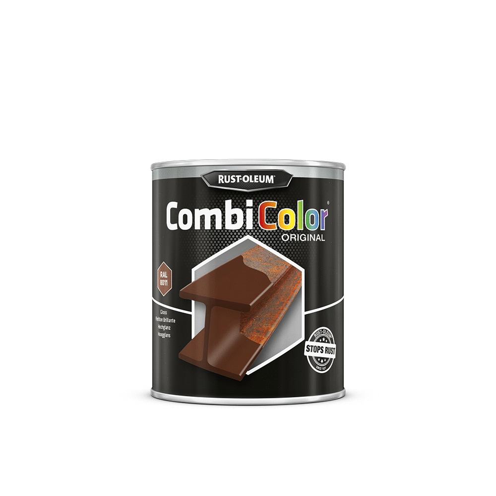 Primaire de protection antirouille et finition CombiColor Original brun noisette RAL 8011 pot 750 ml RUST-OLEUM 7377.0.75