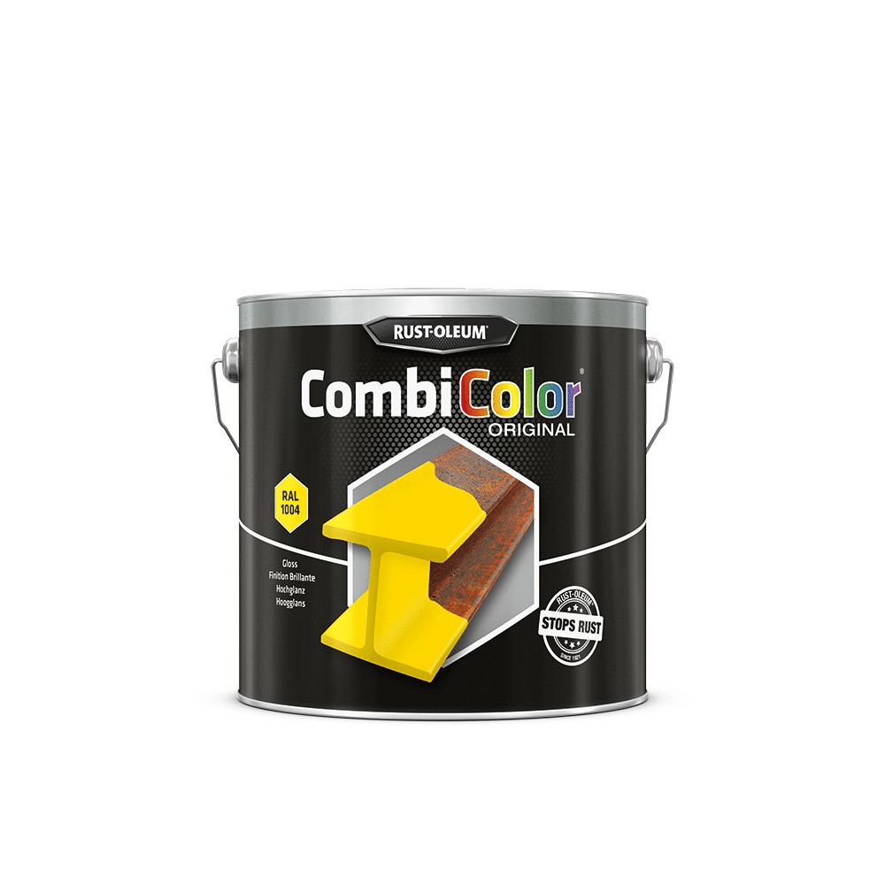 Primaire de protection antirouille et finition CombiColor Original jaune or RAL 1004 seau 2,5 l RUST-OLEUM 7349.2.5