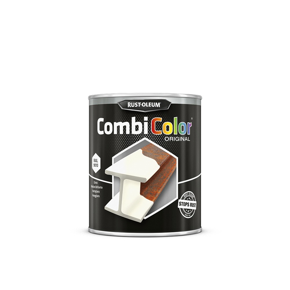 Primaire et finition antirouille CombiColor Original blanc pur RAL 9010 pot 750 ml RUST-OLEUM 7392.0.75