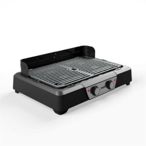 Barbecue électrique portable 2000 W - 2 zones de cuisson - surface 43 x 27 cm