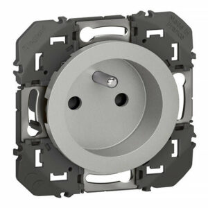 Prise de courant 2P+T à puits LEGRAND dooxie 16A finition alu