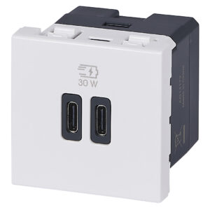 Prise double USB MOSAIC Type-C + Type-C Power Delivery 3 A 30 W LEGRAND 077631L