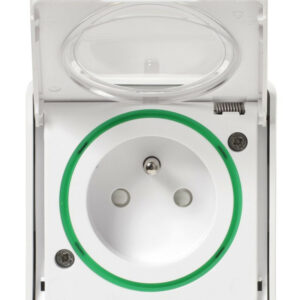 Prise étanche saillie complet Mureva Styl, SCHNEIDER ELECTRIC, blanc