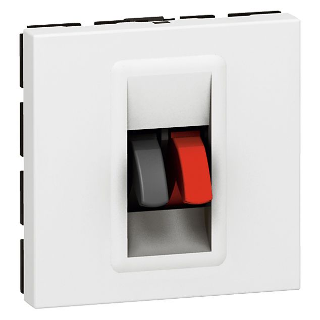 Prise haut-parleur MOSAIC à 2 modules avec bronier 4 mm2 LEGRAND 078751