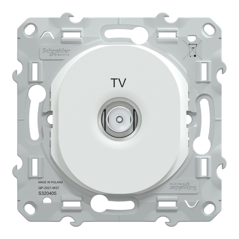 Prise tv à assembler Ovalis, SCHNEIDER ELECTRIC, blanc