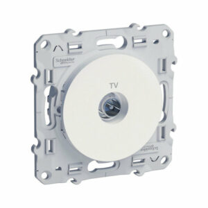 Prise TV encastrable connecteur mâle SCHNEIDER Odace S520453- 9,52 mm - blanc