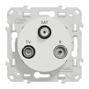 Prise TV / FM / SAT ODACE 1 entrée blanc à vis SCHNEIDER ELECTRIC S520461