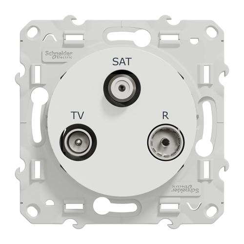 Prise TV / FM / SAT ODACE 1 entrée blanc à vis SCHNEIDER ELECTRIC S520461