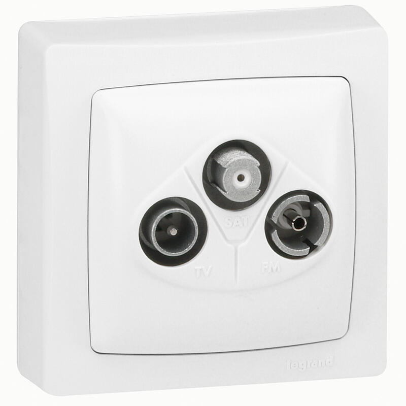 Prise TV-R-SAT ASL saillie complet blanc LEGRAND 086042