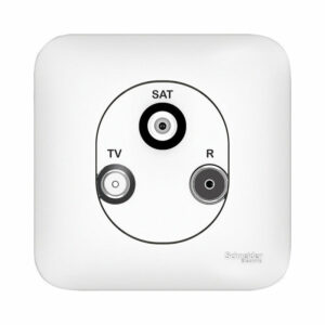 Prise TV/FM/SAT  SCHNEIDER Ovalis ALB74329 -3 sorties -blanc