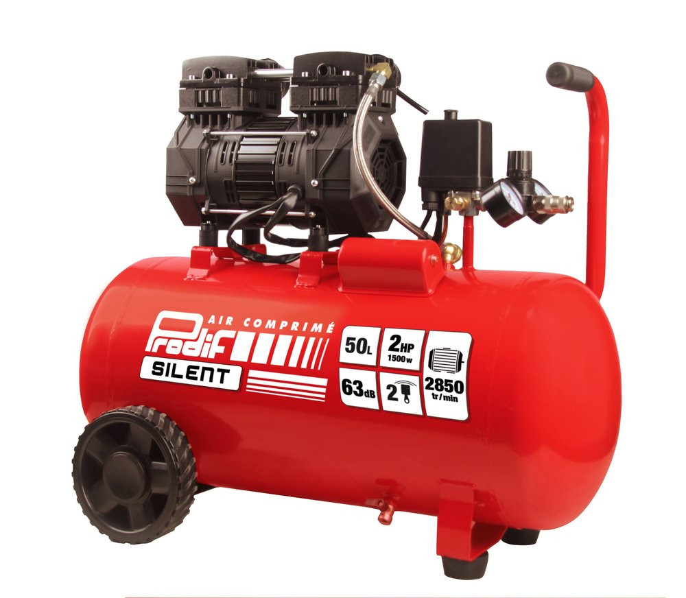 Compresseur 50L 2CV 8 bars sans huile SIL750 PRODIF