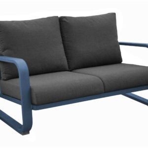 Canapé 2.5 places Antonino sofa en aluminium/coussins - bleu/gris