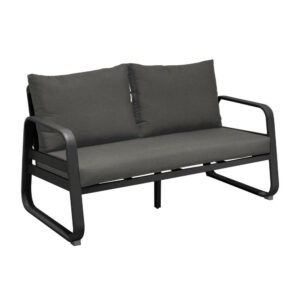 Canapé de jardin 2,5 places Tonio graphite/gris - Aluminium - coussins déhoussables
