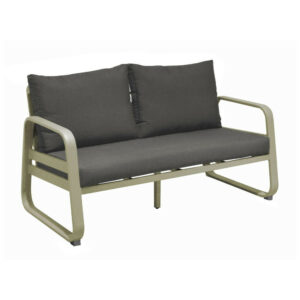 Canapé de jardin 2,5 places Tonio sauge/gris en Aluminium - coussins déhoussables