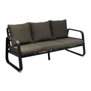 Canapé de jardin 3 places Tonio graphite/gris - Aluminium - coussins déhoussables