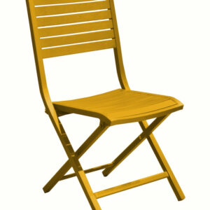 Chaise pliante - LUCCA - Aluminium époxy - Lattes miel