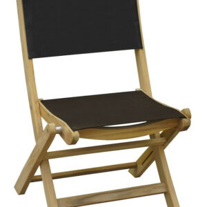 Chaise pliante - NEWTON - Teck FSC 100% - Assise et dossier en TPEP noir
