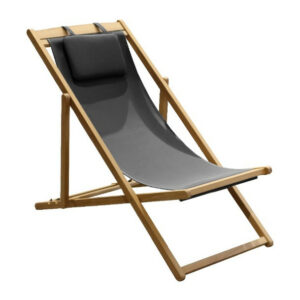 Chilienne Newton en teck FSC/TPEP - 40 x 94 x 59 cm - noir